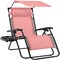 Best Choice Products 30” Extra Wide Folding Zero Gravity Patio Lounge Chair w/Adjustable Canopy Shade